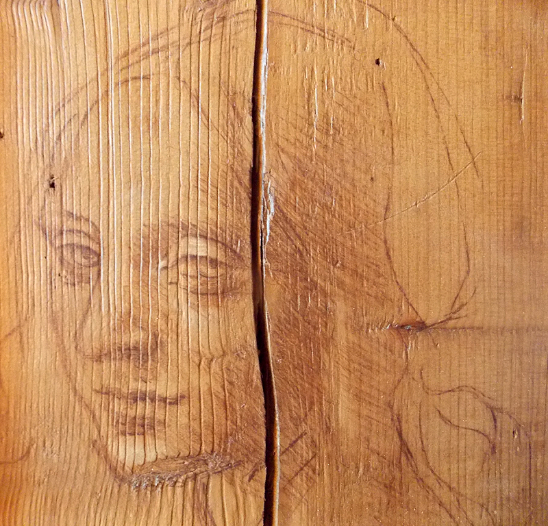 Détail de Leonard de Vinci par Petrus